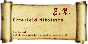 Ehrenfeld Nikoletta névjegykártya